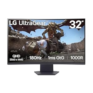 LG Electronics 32GS60QX-B.AEUQ UltraGear™ Curved QHD Gaming VA-Monitor 32″ (80cm), 2560 x 1440, 16:9, 1ms GtG, 180 Hz, HDR10, 300 cd/m² Helligkeit (typ.), AMD FreeSync™, Dynamic Action Sync™ – Schwarz