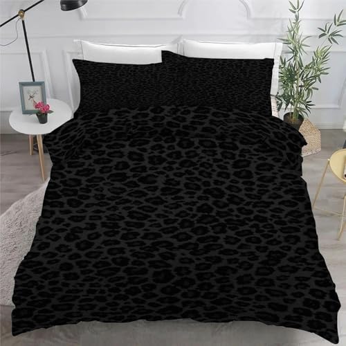 Housse de Couette 160x200 Microfibre Douce Zip Pratique Léopard - 6