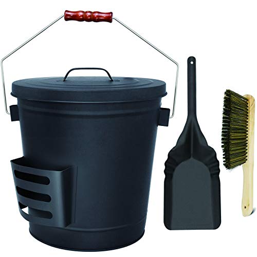Hisencn Ash Bucket with Lid and Shovel, 5.15 Gallon...