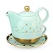 Pinky Up 7650 Addison Aqua Gold Dot One Tea Set