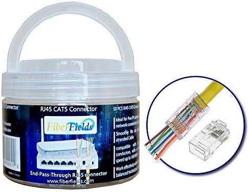 Internet Network Connector (50pieces RJ45 CAT5/5e end-Pass-Through one Piece Ethernet Modular Plug)