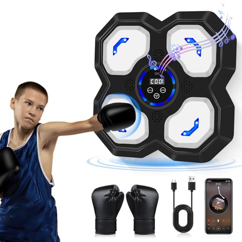 JUOIFIP Music Boxing Machine for Kids and Teens Adults, Trainer Equipment with Gloves, Wall-Mounted...