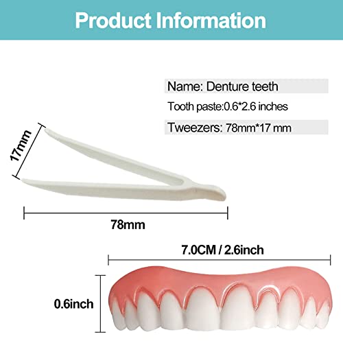 Fake Teeth, Dentures Teeth for Upper and Lower Jaw, Nature and Comfortable, Protect Your Teeth and Regain Confident Smile (1set) - Thumbnail 7