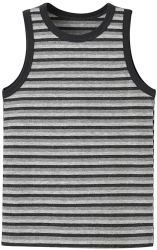 Image of BINIDUCKLING Toddler Tank Top Girls Summer Cute Striped Sleeveless Top 24 Months-8 Years