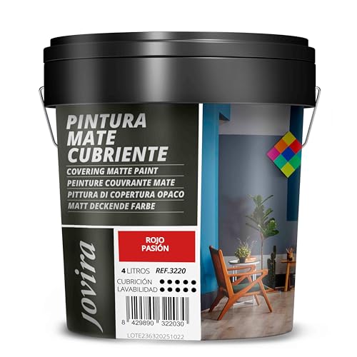 JOVIRA PINTURAS Mate Cubriente | Colores interior-exterior con excelente poder cubriente. 4 Litros