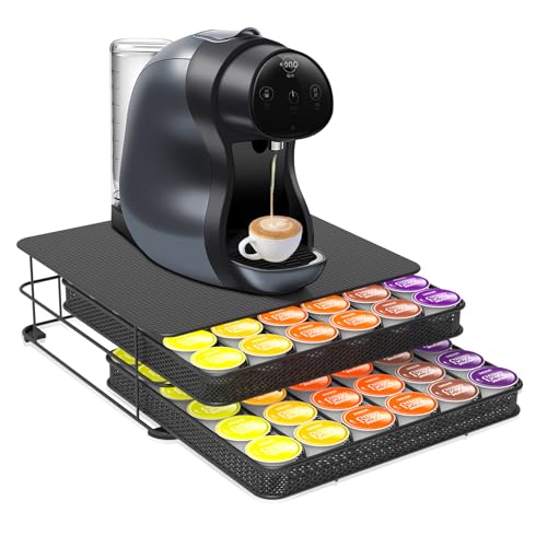 Masthome Rangement Capsules pour Dolce Gusto, Support Capsules de Café pour 72 Capsules, Porte Capsules à 2 Tiroirs Grande Capacité avec Surface...