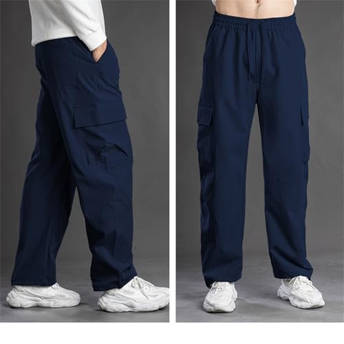 Pantalon de travail homme en coton léger avec pinces et poches cargo jogger