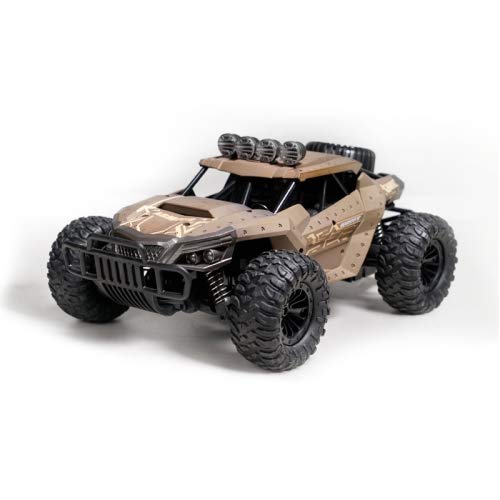 Алдыңкы жагы view of the ELECTROPRIME HELIWAY DM-1803 remote control vehicle, showcasing its beige color, large tires, and front bumper.