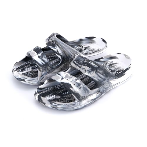 Image of Totes Kids Everywear Double Buckle Slide Sandals Lightweight Waterproof Slides with Textured Footbed