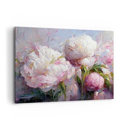 Lienzos decorativos 100x70cm Cuadro Sobre Lienzo Moderno Flores Peonías Clasicismo Grande Dormitorio Cocina Cuadros Pared Imágenes Cuadros Decoracion Salon Wall Art Prints Decor Canvas AA100x70-5975