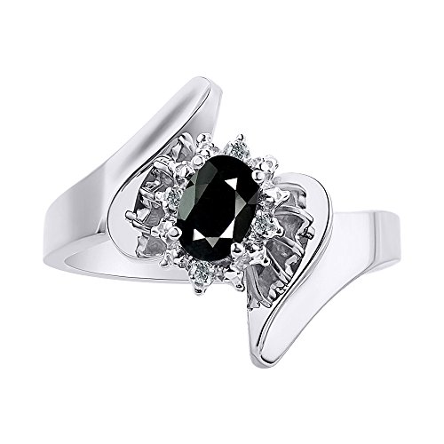 Bague en argent sterling anti-ternissement diamants onyx et pierre de naissance durable
