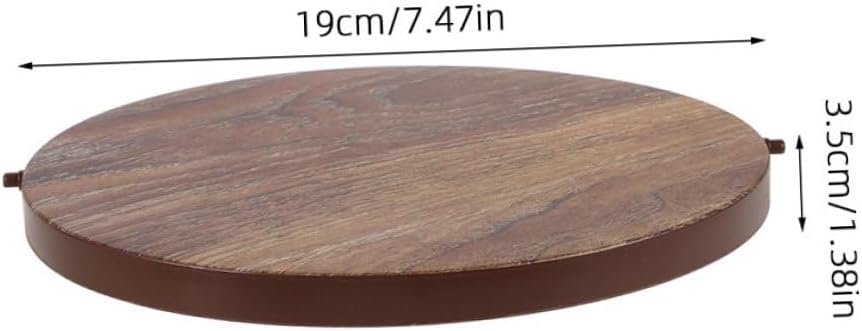KICHOUSE 2pcs Medium Wood Grain Trash Can Lids, Plastic Waste Bin Covers Replacement for Home, Hotel, Outdoor Large Garbage Can, Sturdy Trashcan Lid for Kitchen and Office