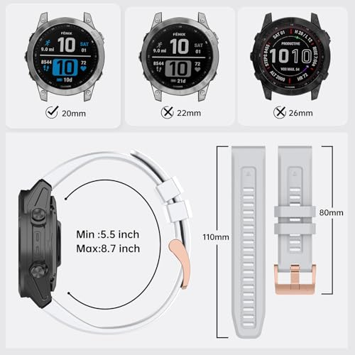 Correa de silicona 20 mm para Garmin Fenix 8 y otros miniatura 4