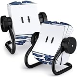 Affrolling 2 Pack Rotary Business Card Holder, Index Card Organizer with 500 Cards, 24 Tab A-Z Index for...