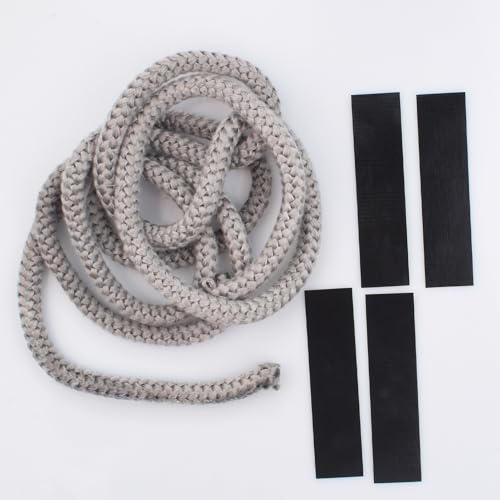 KMKANPO 10mm*2.5m Ofendichtschnur,Dichtungsband für Kaminofen,Ofen Dichtschnur Ofenband mit Endabbinder,Ofendichtung Feuerfest,Kamindichtung,für Kamin,Smoker,Grill,Rohrisolation