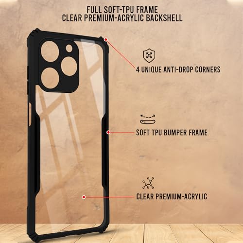 Image of Jkobi Back Cover Case for Realme C71 (Shockproof with Polycarbonate Clear Panel | Professional Black)