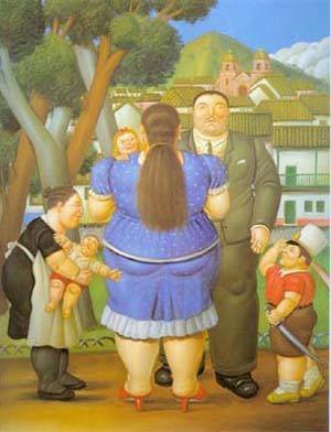 Peinture à l'huile A Family de Fernando Botero, l'art d'incarner l'amour familial sur une toile 1996