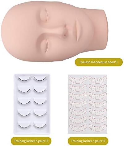 LASHVIEW Eyelash Mannequin Head,Eyelashes Extension Practice kit,with Eyelash Extensions,Training Lashes,Head Mannequin