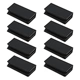 UTALIND 8 Pack Rectangular Glass Clip Strikes Plate Touch Clamps Cabinet Latch Replacement Parts Reduce Collision Force for 4-6mm Bookcase, Showcase, Cupboard, Fireplace (Black)