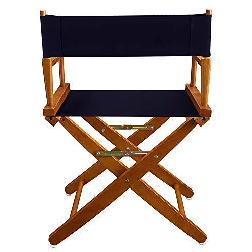 American Trails Extra-Wide Premium 18\" Director\'s Chair Mission Oak Frame with Navy Canvas - Thumbnail 7