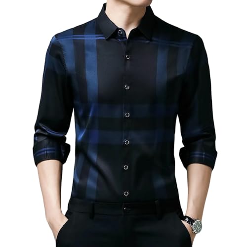Men's Spring Plaid Casual Versatile Trendy Long Sleeve Shirt