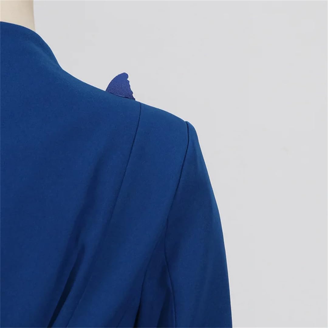Femmes blazer costume manteau jupes plissées en mousseline de soie robe longue de soirée formelle ensemble 2 pièces