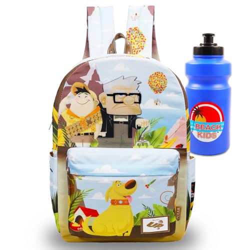 Sac à dos d'école Disney Up 44,5 cm avec gourde Carl et Russell pour garçon et fille