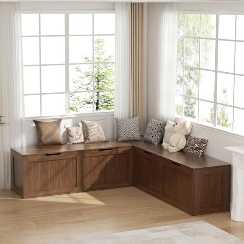YUUIJOAA L Shaped Bench with Storage, 63