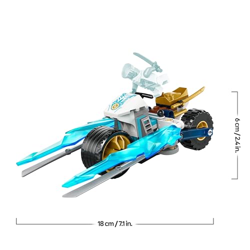 NINJAGO Moto di Ghiaccio di Zane, Veicolo Giocattolo con Lame Mobili, Gioco d'Azione per Bambini e Bambine 7 Anni con 1 Minifigure Ninja di Eroe, Piccola Idea Regalo di Compleanno 71816 - Lego - Immagine 2
