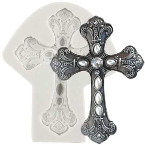 YANQINMS Cross Cake Decorations Fondant Cake Mold Cross Silicone Mold