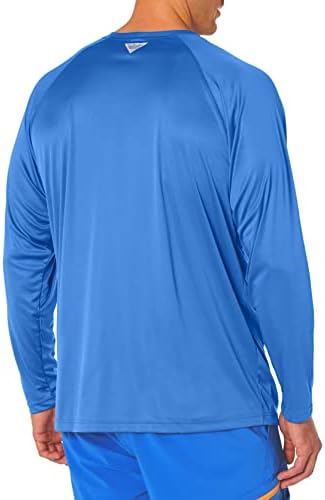Columbia Men's Terminal Tackle Long Sleeve Shirt, Vivid Blue/Cool Grey Logo, 4X Tall