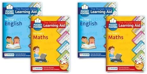 Daydream Education KS2 Maths & English Study Pack | Pocket Posters: The Pocket-Sized Revision Guides | KS2 Specification | FREE digital editions with over 1,600 assessment questions! (Pack of 2)