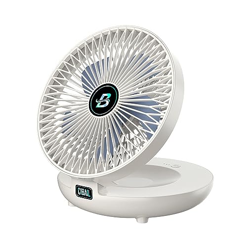 Qusinfc Ventilador pequeño portátil plegable para el hogar, escritorio, USB, recargable, ajustable, giratorio, silencioso, eléctrico, fácil de limpiar, sin escobillas, carga silenciosa, carga USB