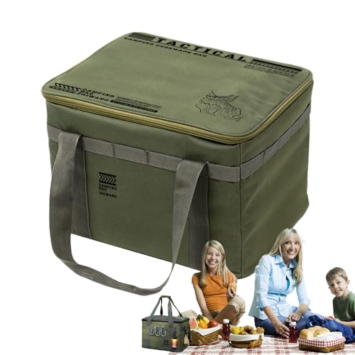 Storage Bag for Camping,Storage Duffle Bag Insulated - Heat-Resistant Cookware Organizer Pouch Large Capacity for Hiking Backpacking Beach Tents Traveling