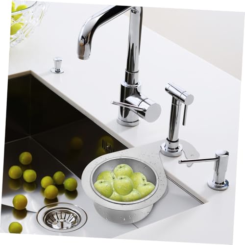 Colador de acero inoxidable grande para fregadero de cocina miniatura 5