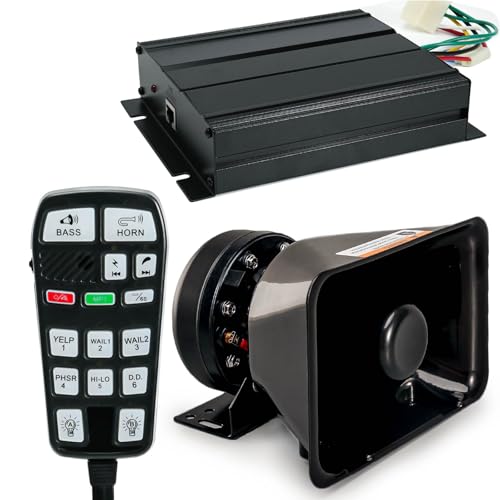 BooYu 12V 200W Square Speaker Horn System for Firefighter Ambulance Vehicles Truck Car SUV ATV UTV