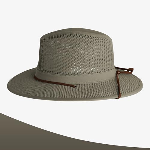 Image of Henschel Hats Original Aussie Breezer - Wide-Brim Sun Hat for Men with Adjustable Chin Cord | Perfect Men's Summer Hat