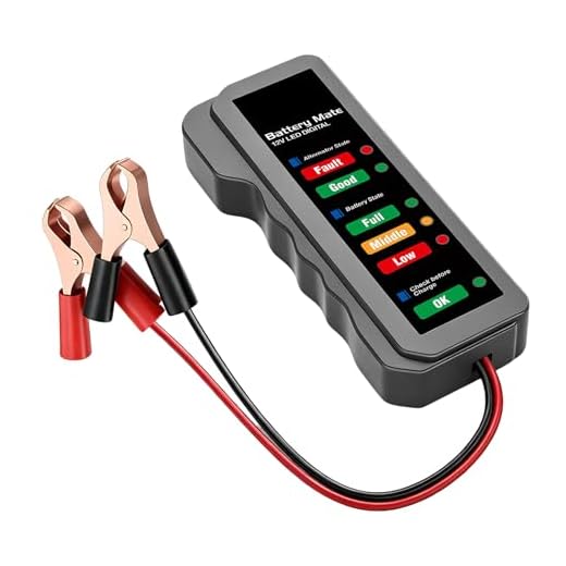 KPEOY 12V Car Battery and Alternator Tester, Digital Batteries Load Tester with LED Indicator & Alligator Clips, Easy to Use Analyzer to Check Alternator & Battery Charging System