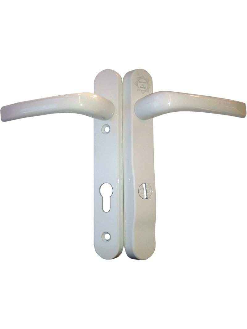 Mila ProSecure Security Door Handle 123mm Screw Fix Cylinder Cover - White