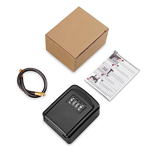 LOFICOPER SAFEKey Cofre de segurança, trava externa de armazenamento de chaves, com combinação de 4