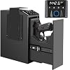 Slider Hidden Handgun Safe, Biometric Fingerprint Smart Pistol Safe for Nightstand, Desk, Bedside – Auto Sliding Door- Fingerprint, PIN Code, KEY Access (Classic)