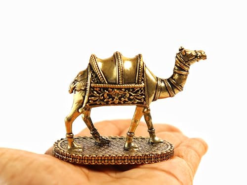 Image of The Spiritual Living Fine Crafted Brass Camel Statue for Vastu | 2.5 Inch - Pack of 2 | Home Decor | Small Decorative Items for Shelves | Figurine | Animal Set | Showpiece | House Warming Gifts |
