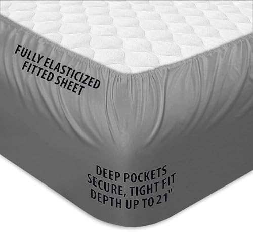 Image of COONP Super Queen Mattress Topper, Extra Thick Pillowtop, Cooling Plush Mattress Pad Cover Bed Topper Protector with 8-21 Inch Deep Pocket (Grey, Super Queen)