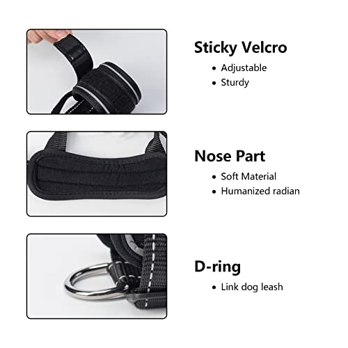 Soft Dog Muzzle With Reflective Strap To Prevent Biting Barking And Chewing, Dog Training Muzzle With Adjustable Loop (S,Black) #TOP5