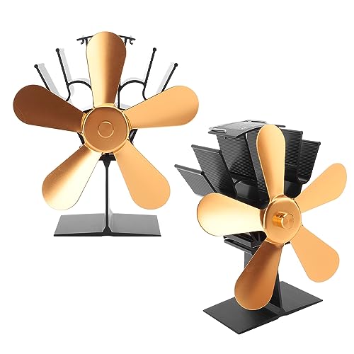 Ventilador de Fogão a Lenha, Ventilador de Fogão de Calor Não Elétrico Ecológico de 5 Lâminas para C