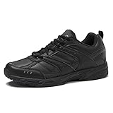 HI-TEC Fusion SR Non Slip Shoes for Men Food Service - Black Comfort Restaurant Slip Resistant Work Mens Sneakers, Medium or Extra Wide, Black, 9.5 Medium