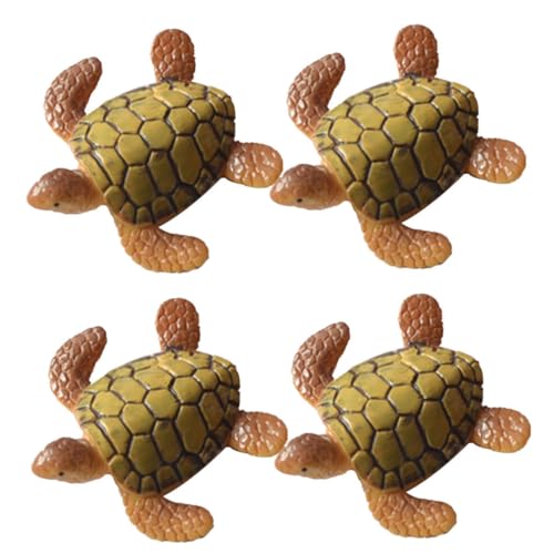 ibasenice 4 pièces Ornements de Tortue pour Décoration Aquarium Accessoires de Microlandscape Adorables pour de Votre Poissonnière et