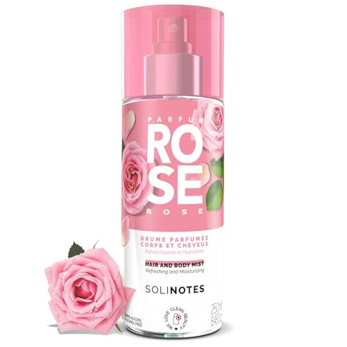 Nebbia profumata rosa SOLINOTES | Fragranza rinfrescante e idratante, senza alcol, nebbia profumata, corpo e capelli, 250 ml