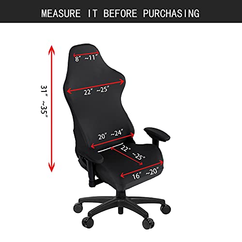 Image of SARAFLORA Gaming Chair Covers Stretch Washable Computer Chair Slipcovers for Armchair, Swivel Chair, Gaming Chair,Computer boss Chair (Black, X-Large)