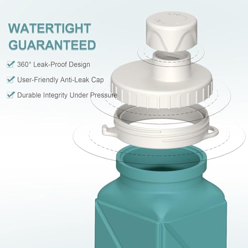 Image of Yashira Collapsible Silicone Water Bottle 600ml / Leakproof, BPA-Free, Foldable, Wide Mouth, Portable for Travel, Gym, Cycling, Camping, Sports (Multicolor)